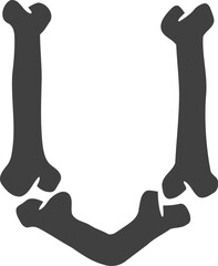 Skeleton Font Letter U