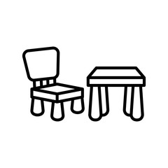 Chair Table icon in vector. Illustration