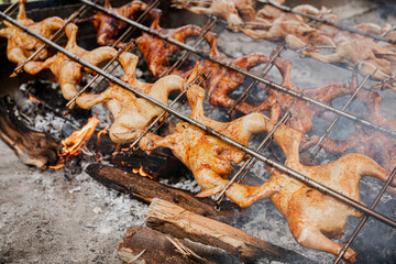 Huli-huli chicken is a grilled chicken dish in Hawaiian cuisine, prepared by barbecuing a chicken...