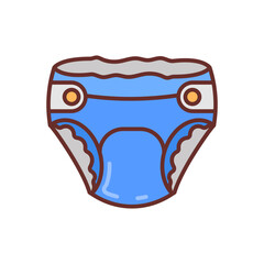 Diaper icon in vector. Illustration