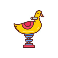 Duck Seesaw icon in vector. Illustration