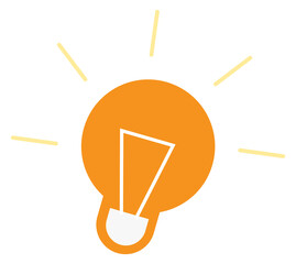Shining lightbulb. Electric lamp icon. Idea symbol