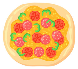 Naklejka premium Raw pizza icon. Traditional italian food cooking
