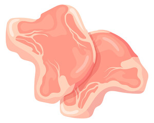 Sirloin cartoon icon. Raw pork meat steaks