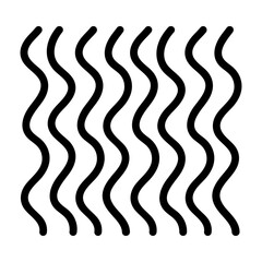 Wavy Black Line as Geometric Element and Shape for Creative Design Vector Illustration
