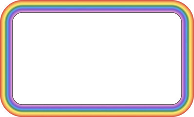 Rounded Rectangle frame Rainbow frame spectrum colorful color gradient photo frame borders vector background element decoration creative design ornamental borders isolated celebration