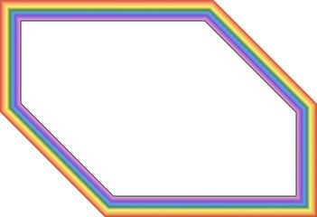 Snip Diagonal Corner Rectangle frame Rainbow frame spectrum colorful color gradient photo frame borders vector background element decoration creative design ornamental borders isolated celebration