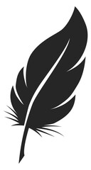 Obraz premium Quill icon. Bird feather symbol. Black writing sign