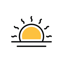 Sunrise icon vector stock illustration.
