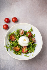 delicious salad with buratas. Close-up