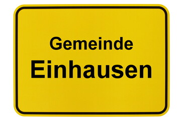 Illustration eines Ortsschildes der Gemeinde Einhausen in Hessen