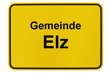 Illustration eines Ortsschildes der Gemeinde Elz in Hessen