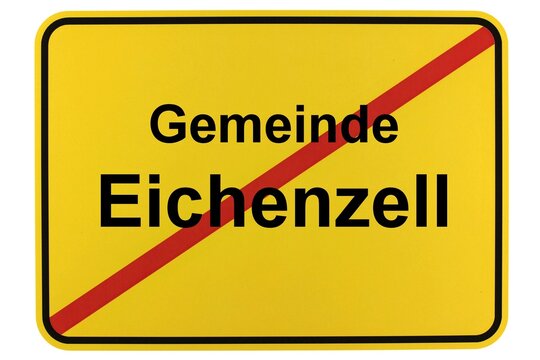 Illustration eines Ortsschildes der Gemeinde Eichenzell in Hessen