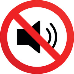 No Sound volume icon. Vector isolated sound volume down or mute. Vector ilustration