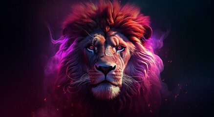 Vibrant Lion Portrait