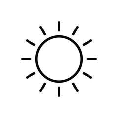 Sun icon vector stock illustration.