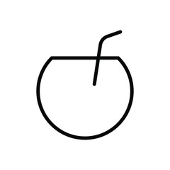 Coconut Juice icon vector stock illustration.