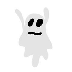 Ghost. Spooky halloween silhouette. Horror costume. Creepy character, mystery shape