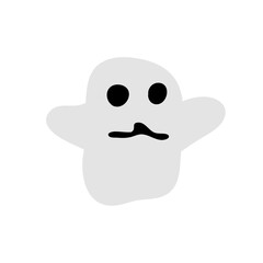 Ghost. Spooky halloween silhouette. Horror costume. Creepy character, mystery shape