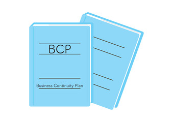 2冊の事業継続計画のファイル、BCP,Business Continuity Plan