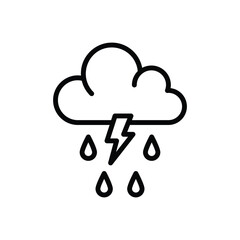 Lighting Rain icon vector stock illustration.