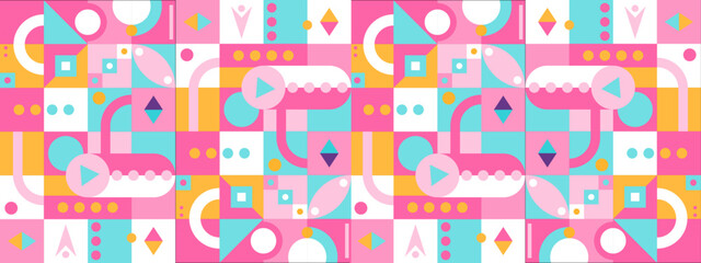 vector flat design colorful mosaic banners