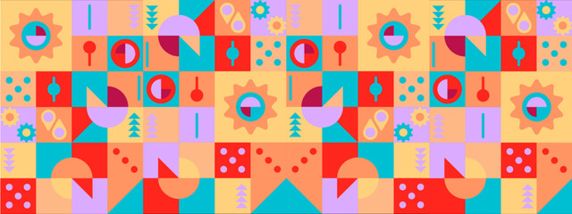 vector abstract banners with colorful shapes
