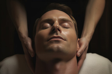 Man Gets Closeup Facial Massage