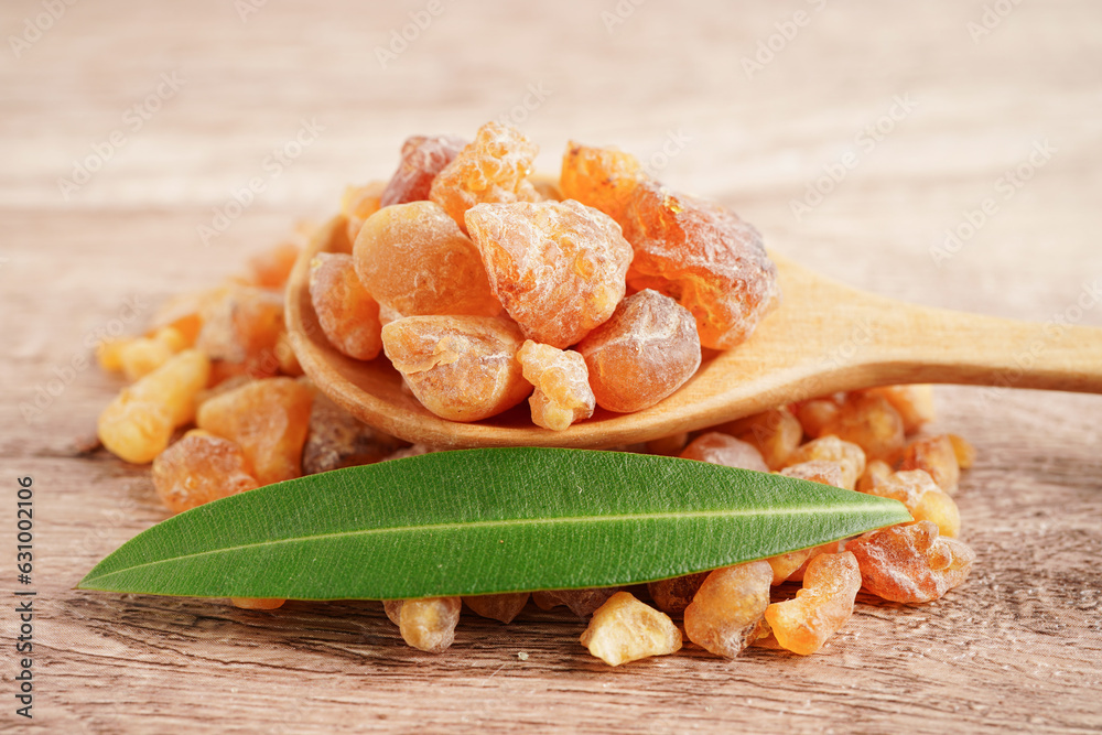 Wall mural frankincense or olibanum aromatic resin used in incense and perfumes.