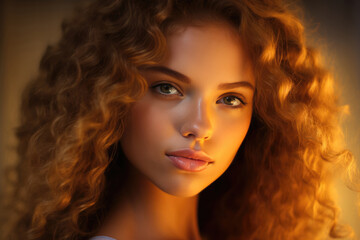 Naklejka premium Beauty Portrait Of Model With Radiant And Glowing Complexion