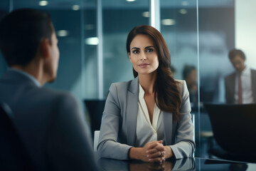 Confident Woman Ceo Negotiating Important Business Deals