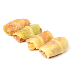 Vegetable cabbage rolls on a white background