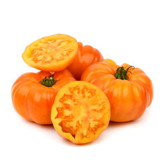 Amana orange tomatoes on white background