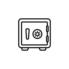 Justice safe box outline icon. Elements of Law illustration line icon. Signs, symbols can be used for web, logo, mobile app, UI, UX