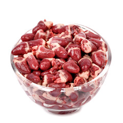 Quail heart on a white background