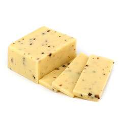 Cheese Raclette with truffle 49%,Margot Fromage on a white background