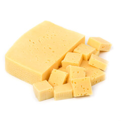 Cheese Russian Emperor from cow's milk 50% on a white background