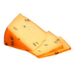 CHEESE WITH PUMPKIN SEED on a white background