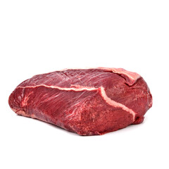 Halal boneless veal shoulder on a white background