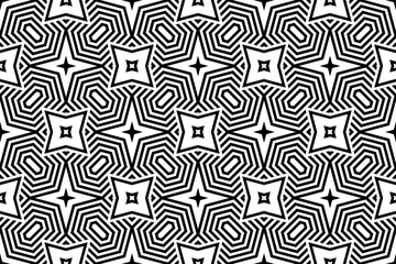 Abstract Seamless Geometric Pattern. Black and White Texture.