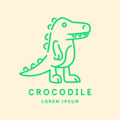 Minimalistic and stylish Crocodile drawing. Modern graphics. Vector illustration.