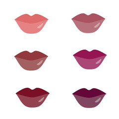 Set of lips vector. Beautiful smile and lips.
