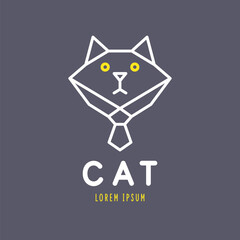 Minimalistic and stylish Cat emblem. Modern graphics. Vector illustration in a simple style.