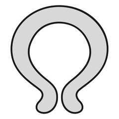 シンプルなクールネックリングのイラスト（白黒）