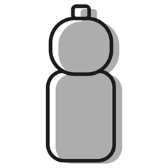 シンプルなペットボトルのイラスト（白黒）