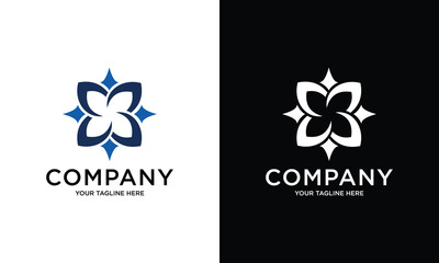 Luxurious floral vector logotype. Universal leaf flower logo design