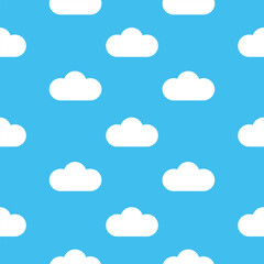 White cloud on blue sky seamless pattern background for wrapping, wallpaper
