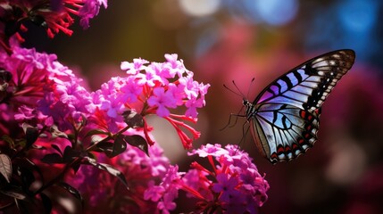 Flower with Butterfly in Natural Beauty