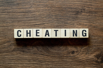 Cheating - word concept on cubes