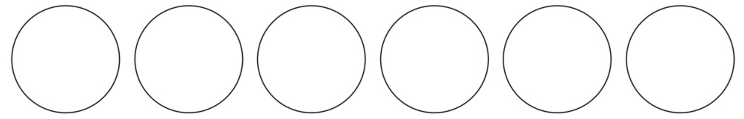 six empty circle icon frame